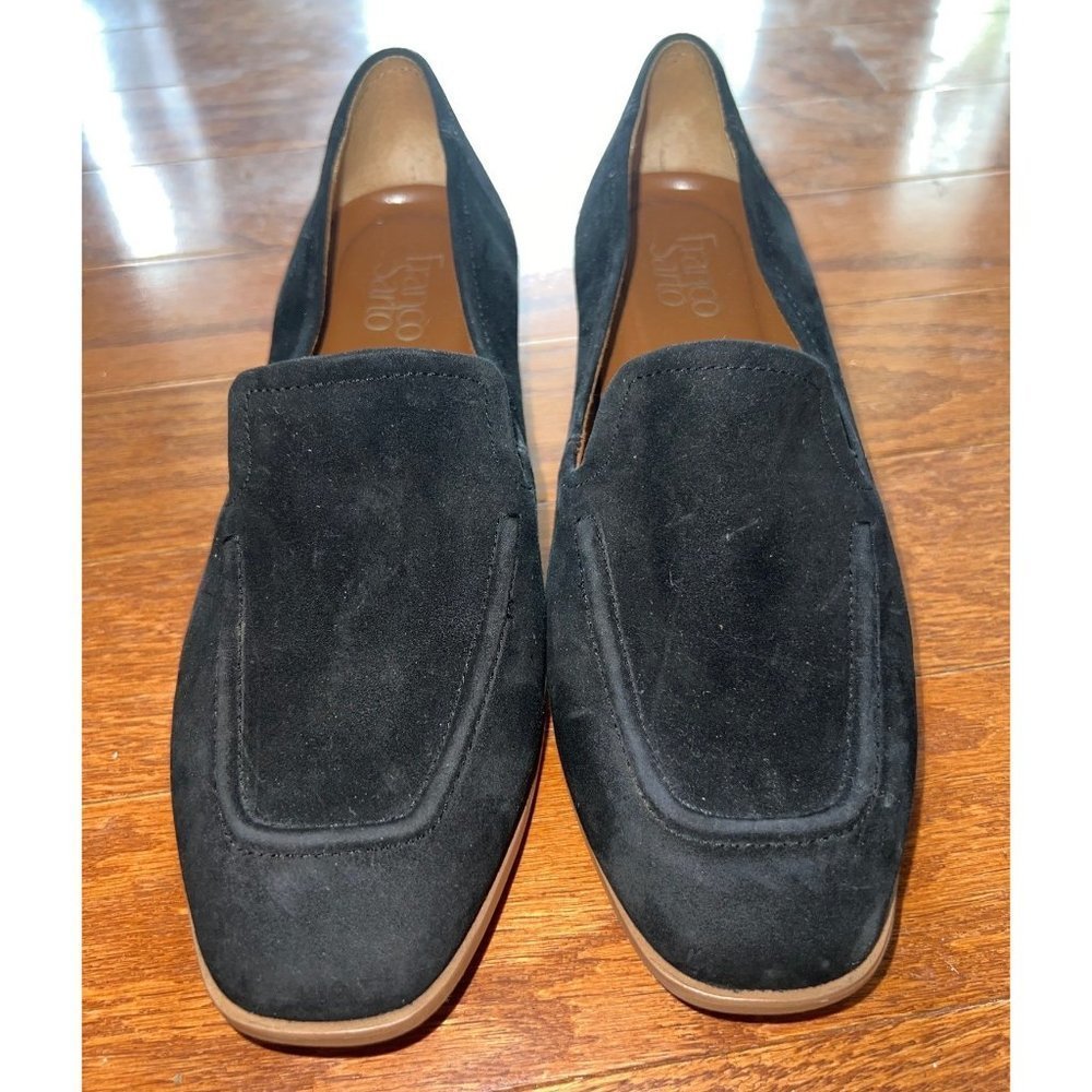 Franco Sarto Black Suede Loafers —  8M